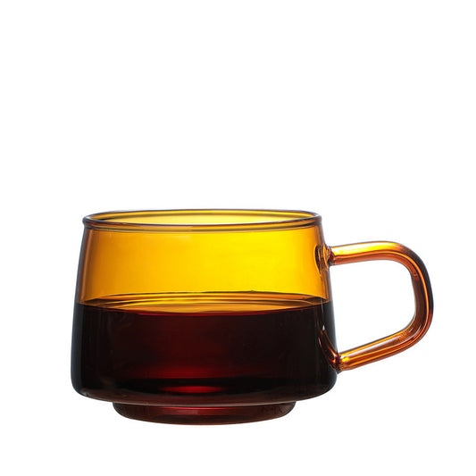 Color Borosilicate Glass Coffee Cup With Plate